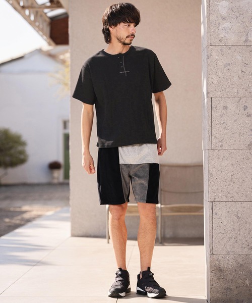 CAMBIO(カンビオ)の「mt10463-ワッフルヘンリーTシャツ(26A-14130CM)(Tシャツ/カットソー・メンズ・オフホワイト/ミックスグレー/ブラック・M/L/XL)」の14枚目の写真