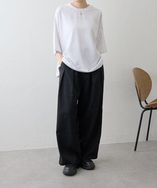 ear PAPILLONNER（イアパピヨネ）の「【ouchi企画】《接触冷感 /速乾 /UV加工》コラボTシャツ【SUM1 STYLE(スミスタイル)】（Tシャツ/カットソー・レディース・ホワイト/ブラック/ブラック系その他・FREE）」の10枚目の写真
