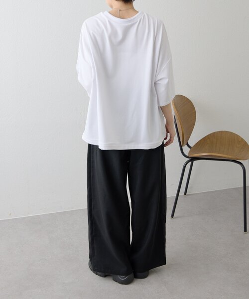 ear PAPILLONNER（イアパピヨネ）の「【ouchi企画】《接触冷感 /速乾 /UV加工》コラボTシャツ【SUM1 STYLE(スミスタイル)】（Tシャツ/カットソー・レディース・ホワイト/ブラック/ブラック系その他・FREE）」の13枚目の写真