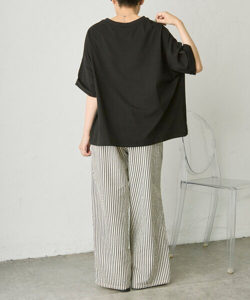 ear PAPILLONNER（イアパピヨネ）の「【ouchi企画】《接触冷感 /速乾 /UV加工》コラボTシャツ【SUM1 STYLE(スミスタイル)】（Tシャツ/カットソー・レディース・ホワイト/ブラック/ブラック系その他・FREE）」の22枚目の写真