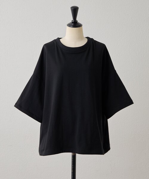 ear PAPILLONNER（イアパピヨネ）の「【ouchi企画】《接触冷感 /速乾 /UV加工》コラボTシャツ【SUM1 STYLE(スミスタイル)】（Tシャツ/カットソー・レディース・ホワイト/ブラック/ブラック系その他・FREE）」の21枚目の写真