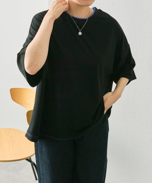 ear PAPILLONNER（イアパピヨネ）の「【ouchi企画】《接触冷感 /速乾 /UV加工》コラボTシャツ【SUM1 STYLE(スミスタイル)】（Tシャツ/カットソー・レディース・ホワイト/ブラック/ブラック系その他・FREE）」の14枚目の写真