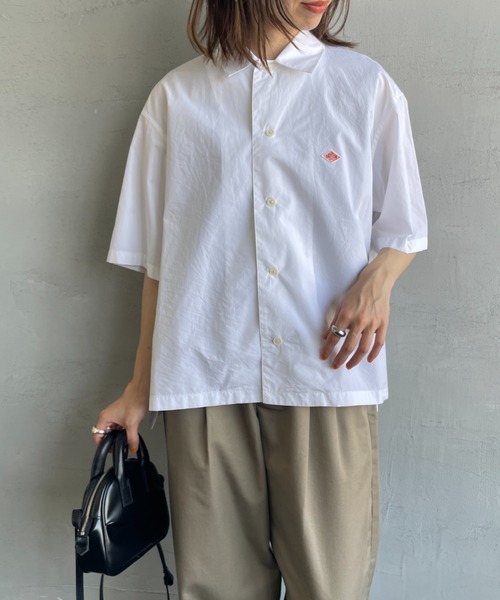 ダントン　DANTON　コットンポプリン半袖シャツ　ラウンドカラー　2枚セット DANTON/ダントン] コットンポプリン 半袖シャツ（シャツ/ブラウス