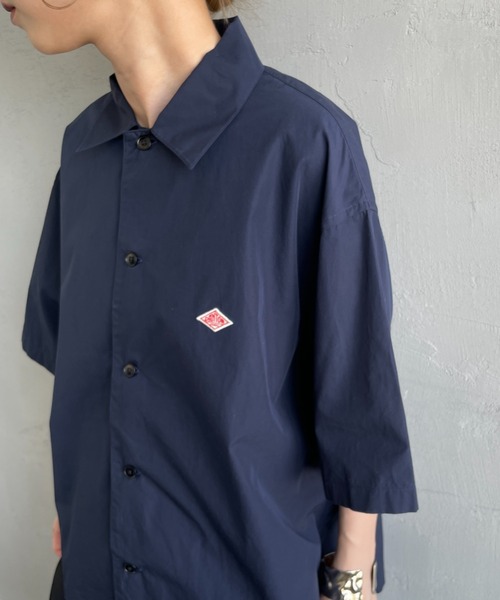 DANTON（ダントン）の「[DANTON/ダントン] コットンポプリン 半袖シャツ（シャツ/ブラウス・レディース・ネイビー/ブルー/ホワイト/グレイッシュベージュ・38）」の6枚目の写真
