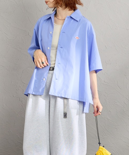 DANTON（ダントン）の「[DANTON/ダントン] コットンポプリン 半袖シャツ（シャツ/ブラウス・レディース・ネイビー/ブルー/ホワイト/グレイッシュベージュ・38）」の10枚目の写真