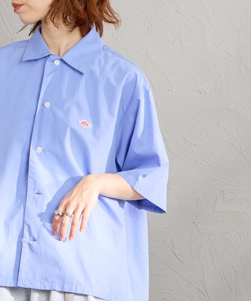 DANTON（ダントン）の「[DANTON/ダントン] コットンポプリン 半袖シャツ（シャツ/ブラウス・レディース・ネイビー/ブルー/ホワイト/グレイッシュベージュ・38）」の17枚目の写真