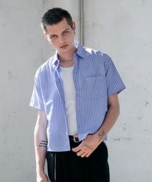 Regen Glanz | cropped box fit stripe shirt/ クロップドボックスフィットストライプシャツ(シャツ/ブラウス)