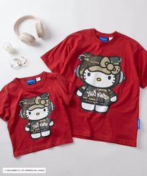 sanrio（サンリオ）の「【72】【Sanrio/サンリオ】Y2Kスタイル/ハローキティ アイレット ラインストーン クルーネックTシャツ/ピチT/チビT/ユニセックス（Tシャツ/カットソー）」