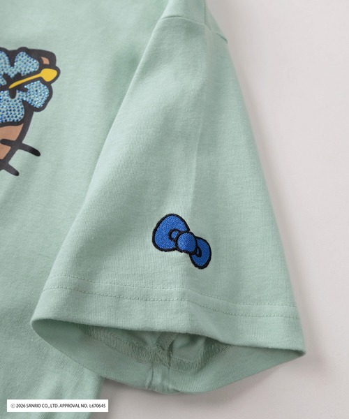 sanrio(サンリオ)の「【72】【Sanrio/サンリオ】Y2Kスタイル/ハローキティ アイレット ラインストーン クルーネックTシャツ/ピチT/チビT/ユニセックス/新色追加(Tシャツ/カットソー・レディース・カーキ/ブラック/スカイブルー/レッド/ホワイト系その他/ホワイト/ブラック系その他/グリーン系その他/ブラック系その他2/ホワイト系その他2・S/L/M)」の12枚目の写真
