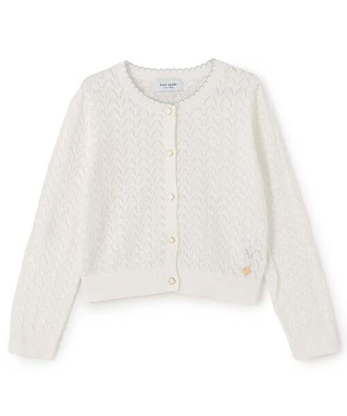 kate spade new york kids(ケイトスペードニューヨーク)の「アイレットカーディガン(カーディガン/ボレロ・キッズ・ネイビー/オフホワイト・90-100cm/S(110-120cm)/M(130-140cm)/L(150-160cm))」の2枚目の写真