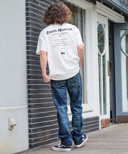ragged mountain（ラギットマウンテン）の「【RAGGED MOUNTAIN/ラギットマウンテン】【背中で見せるバックプリント】ALITON/アリトン ビッグT バックプリントＴシャツ ルーズシルエット ストリート アウトドア 綿100%（Tシャツ/カットソー・メンズ・ベージュ/ブラック/ホワイト/カーキ・MEDIUM/LARGE/X-LARGE）」の11枚目の写真