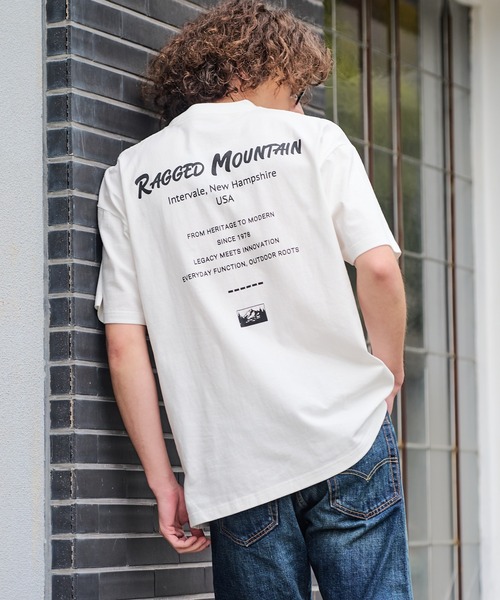 ragged mountain（ラギットマウンテン）の「【RAGGED MOUNTAIN/ラギットマウンテン】【背中で見せるバックプリント】ALITON/アリトン ビッグT バックプリントＴシャツ ルーズシルエット ストリート アウトドア 綿100%（Tシャツ/カットソー・メンズ・ベージュ/ブラック/ホワイト/カーキ・MEDIUM/LARGE/X-LARGE）」の19枚目の写真