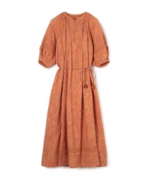 SOULEIADO（ソレイアード）の「コットンカットジャカード パフスリーブワンピース（ワンピース）」