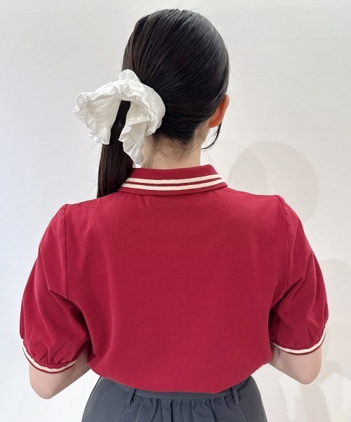 F i.n.t(フィント)の「リボンタイ付きライン入りポロシャツ/fint フィント(ポロシャツ・レディース・レッド/グリーン/オフホワイト・FREE)」の20枚目の写真
