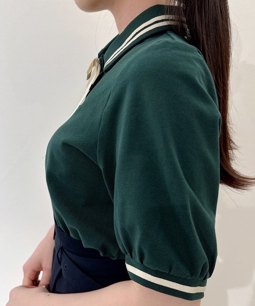 F i.n.t(フィント)の「リボンタイ付きライン入りポロシャツ/fint フィント(ポロシャツ・レディース・レッド/グリーン/オフホワイト・FREE)」の18枚目の写真