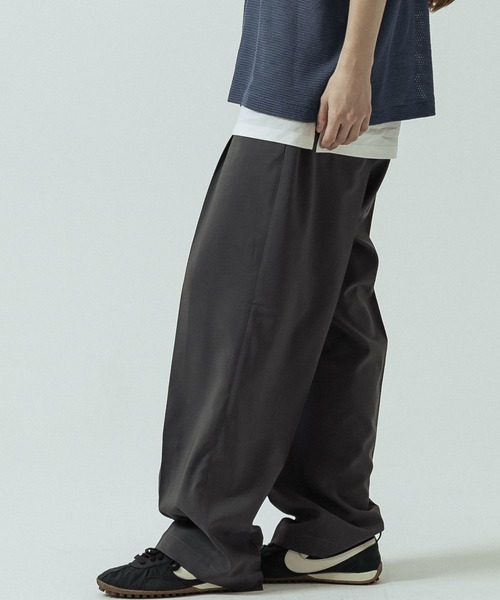 SLICK(スリック)の「【SLICK/スリック】Linen Like Fabric One Tuck Tapered Slacks/リネンライクファブリックワンタックテーパードスラックス(スラックス・メンズ・ベージュ/チャコールグレー/ネイビー・1/2/3)」の7枚目の写真