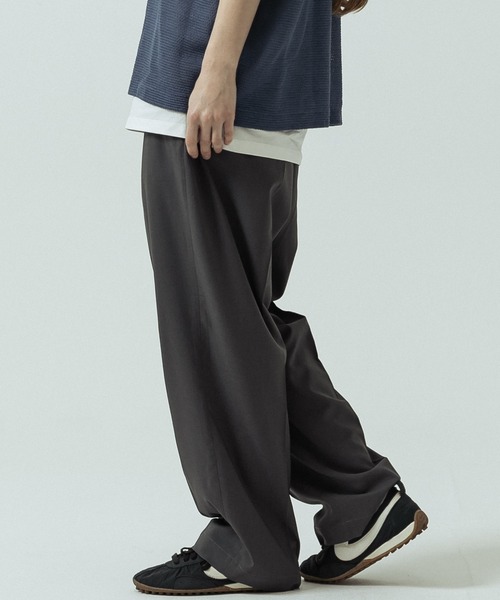 SLICK(スリック)の「【SLICK/スリック】Linen Like Fabric One Tuck Tapered Slacks/リネンライクファブリックワンタックテーパードスラックス(スラックス・メンズ・ベージュ/チャコールグレー/ネイビー・1/2/3)」の8枚目の写真