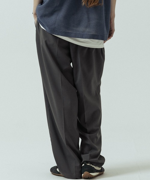 SLICK(スリック)の「【SLICK/スリック】Linen Like Fabric One Tuck Tapered Slacks/リネンライクファブリックワンタックテーパードスラックス(スラックス・メンズ・ベージュ/チャコールグレー/ネイビー・1/2/3)」の9枚目の写真