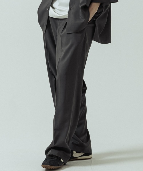 SLICK(スリック)の「【SLICK/スリック】Linen Like Fabric One Tuck Tapered Slacks/リネンライクファブリックワンタックテーパードスラックス(スラックス・メンズ・ベージュ/チャコールグレー/ネイビー・1/2/3)」の12枚目の写真