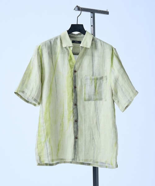 5351 POUR LES HOMMES(ゴーサンゴーイチプールオム)の「スキッパー リネン プリントシャツ(シャツ/ブラウス・メンズ・チャコールグレー/グリーン・44/46/48/50)」の2枚目の写真