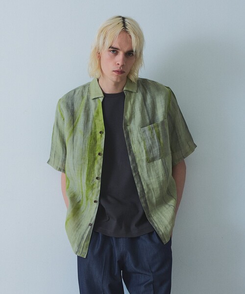 5351 POUR LES HOMMES(ゴーサンゴーイチプールオム)の「スキッパー リネン プリントシャツ(シャツ/ブラウス・メンズ・チャコールグレー/グリーン・44/46/48/50)」の18枚目の写真