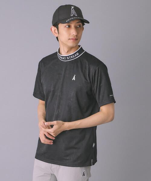 ADABAT STREAM（アダバットストリーム）の「3Dロゴジャカード半袖モックT（Tシャツ/カットソー・メンズ・ベージュ系3/ブラック系3・46/48/50/52）」の4枚目の写真