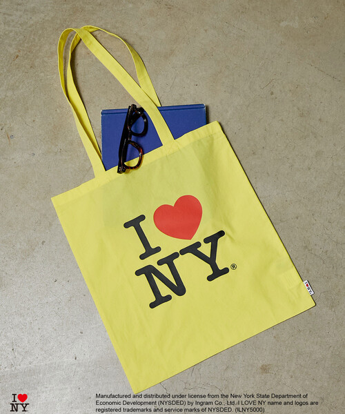 PUBLUX(パブリュクス)の「PUBLUX/パブリュクス I LOVE NY ロゴ プリント トートバッグ 限定展開(ショルダーバッグ・レディース・イエロー/グリーン/ピンク/ネイビー/オフホワイト・ONE SIZE)」の4枚目の写真