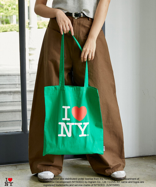 PUBLUX(パブリュクス)の「PUBLUX/パブリュクス I LOVE NY ロゴ プリント トートバッグ 限定展開(ショルダーバッグ・レディース・イエロー/グリーン/ピンク/ネイビー/オフホワイト・ONE SIZE)」の2枚目の写真