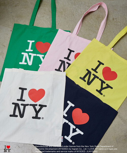 PUBLUX(パブリュクス)の「PUBLUX/パブリュクス I LOVE NY ロゴ プリント トートバッグ 限定展開(ショルダーバッグ・レディース・イエロー/グリーン/ピンク/ネイビー/オフホワイト・ONE SIZE)」の6枚目の写真