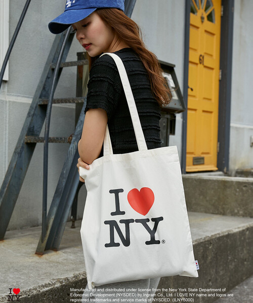 PUBLUX(パブリュクス)の「PUBLUX/パブリュクス I LOVE NY ロゴ プリント トートバッグ 限定展開(ショルダーバッグ・レディース・イエロー/グリーン/ピンク/ネイビー/オフホワイト・ONE SIZE)」の7枚目の写真