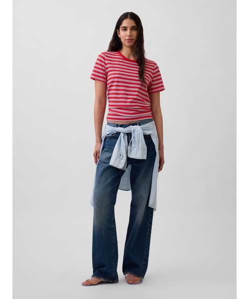 GAP(ギャップ)の「オーガニックコットン ヴィンテージソフト Tシャツ(Tシャツ/カットソー・レディース・ブラウン/レッド/ブルー・S/XXS/L/M/XS/XL)」の8枚目の写真