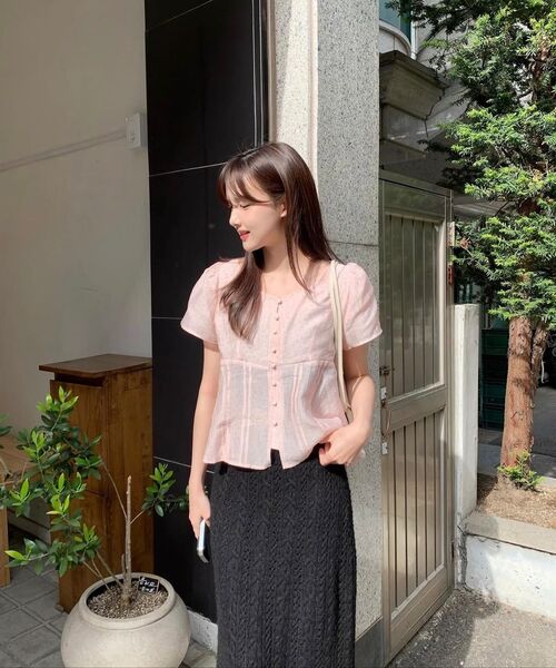 FRIVER07（フリバー07）の「Floral print blouse [FRSP02BL05]_Pink（シャツ/ブラウス・レディース・ピンク・FREE）」の3枚目の写真