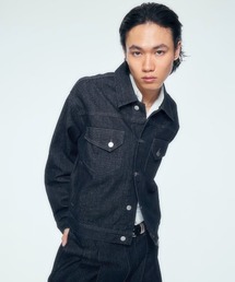 Never mind the XU / Chikashitsu+（ネバーマインド ザ エックスユー / チカシツプラス）の「【CS】denim short jacket / 【シーエス】デニムショートジャケット（デニムジャケット）」
