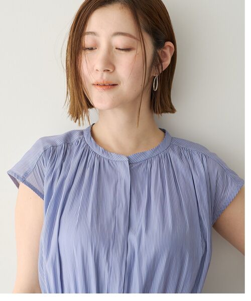 YECCA VECCA(イェッカヴェッカ)の「【接触冷感】ギャザードロストワンピース(ワンピース・レディース・ストライプ/ネイビー/イエロー・FREE)」の20枚目の写真