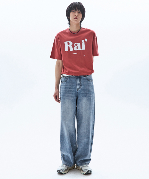 RAIMENT（レイメント）の「今シーズン サンドウォッシング ワイドデニムパンツ_中青（デニムパンツ・メンズ・その他・SMALL/MEDIUM/LARGE/X-LARGE）」の2枚目の写真