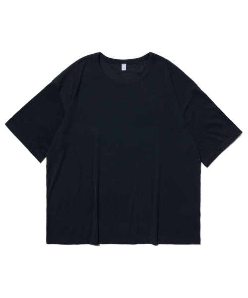 OTHERFITS(アザーフィッツ)の「ラウンドリネン半袖Tシャツ(ネイビー)(Tシャツ/カットソー・メンズ・その他・FREE)」の1枚目の写真