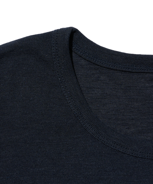 OTHERFITS(アザーフィッツ)の「ラウンドリネン半袖Tシャツ(ネイビー)(Tシャツ/カットソー・メンズ・その他・FREE)」の3枚目の写真