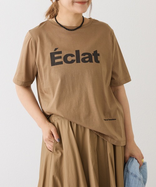 PUAL CE CIN(ピュアルセシン)の「シルケットロゴプリント×刺繍Tシャツ(Tシャツ/カットソー・レディース・ブラック/オフホワイト/キャメル・FREE)」の3枚目の写真