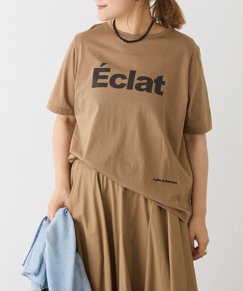 PUAL CE CIN(ピュアルセシン)の「シルケットロゴプリント×刺繍Tシャツ(Tシャツ/カットソー・レディース・ブラック/オフホワイト/キャメル・FREE)」の8枚目の写真