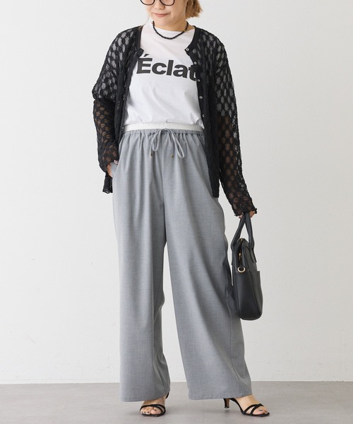 PUAL CE CIN(ピュアルセシン)の「シルケットロゴプリント×刺繍Tシャツ(Tシャツ/カットソー・レディース・ブラック/オフホワイト/キャメル・FREE)」の7枚目の写真