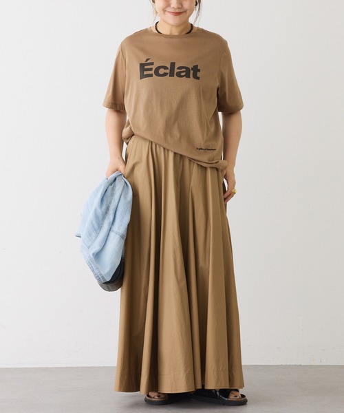 PUAL CE CIN(ピュアルセシン)の「シルケットロゴプリント×刺繍Tシャツ(Tシャツ/カットソー・レディース・ブラック/オフホワイト/キャメル・FREE)」の11枚目の写真
