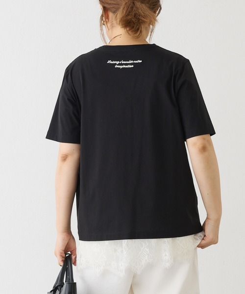 PUAL CE CIN(ピュアルセシン)の「シルケットロゴプリント×刺繍Tシャツ(Tシャツ/カットソー・レディース・ブラック/オフホワイト/キャメル・FREE)」の15枚目の写真