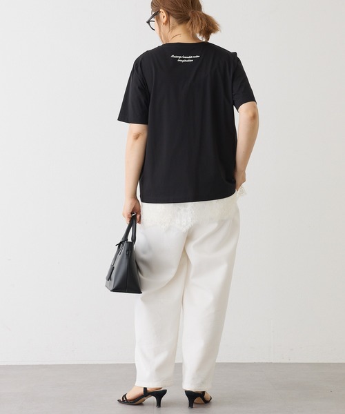 PUAL CE CIN(ピュアルセシン)の「シルケットロゴプリント×刺繍Tシャツ(Tシャツ/カットソー・レディース・ブラック/オフホワイト/キャメル・FREE)」の17枚目の写真