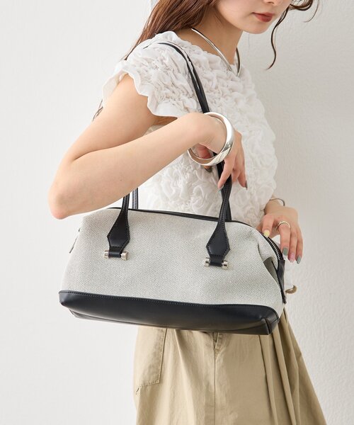 mystic（ミスティック）の「WハンドルワイドボストンコンビBAG（トートバッグ・レディース・ブラック/ブラウン・ONE SIZE）」の6枚目の写真