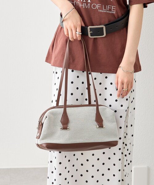 mystic（ミスティック）の「WハンドルワイドボストンコンビBAG（トートバッグ・レディース・ブラック/ブラウン・ONE SIZE）」の8枚目の写真