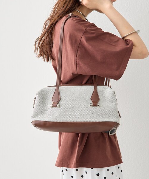 mystic（ミスティック）の「WハンドルワイドボストンコンビBAG（トートバッグ・レディース・ブラック/ブラウン・ONE SIZE）」の10枚目の写真