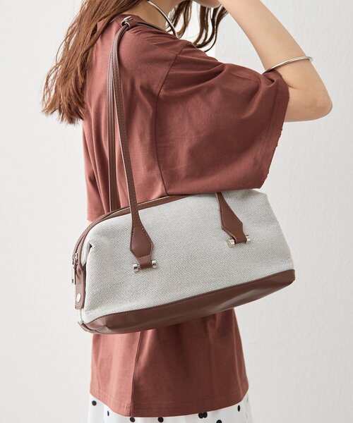 mystic（ミスティック）の「WハンドルワイドボストンコンビBAG（トートバッグ・レディース・ブラック/ブラウン・ONE SIZE）」の11枚目の写真