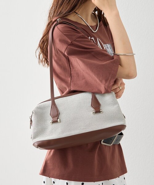 mystic（ミスティック）の「WハンドルワイドボストンコンビBAG（トートバッグ・レディース・ブラック/ブラウン・ONE SIZE）」の12枚目の写真