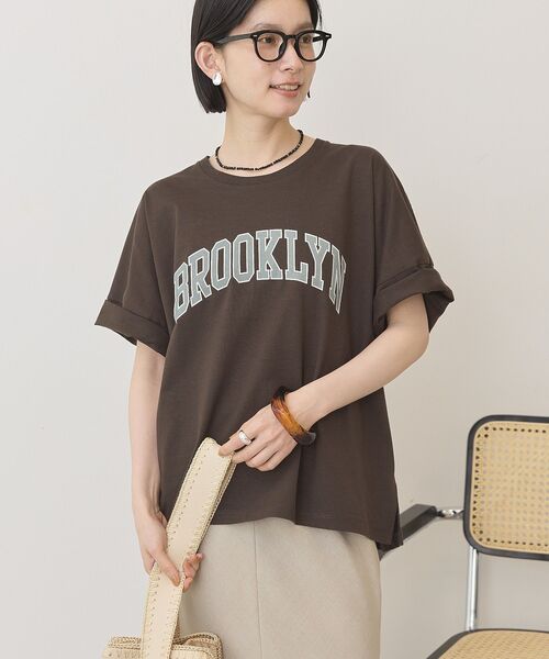 AMERICAN HOLIC（アメリカンホリック）の「BROOKLYN ロゴTシャツ（Tシャツ/カットソー・レディース・ブラウン/グレー系その他/ブラック/オフホワイト・M/L）」の10枚目の写真