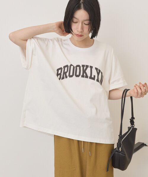 AMERICAN HOLIC（アメリカンホリック）の「BROOKLYN ロゴTシャツ（Tシャツ/カットソー・レディース・ブラウン/グレー系その他/ブラック/オフホワイト・M/L）」の19枚目の写真